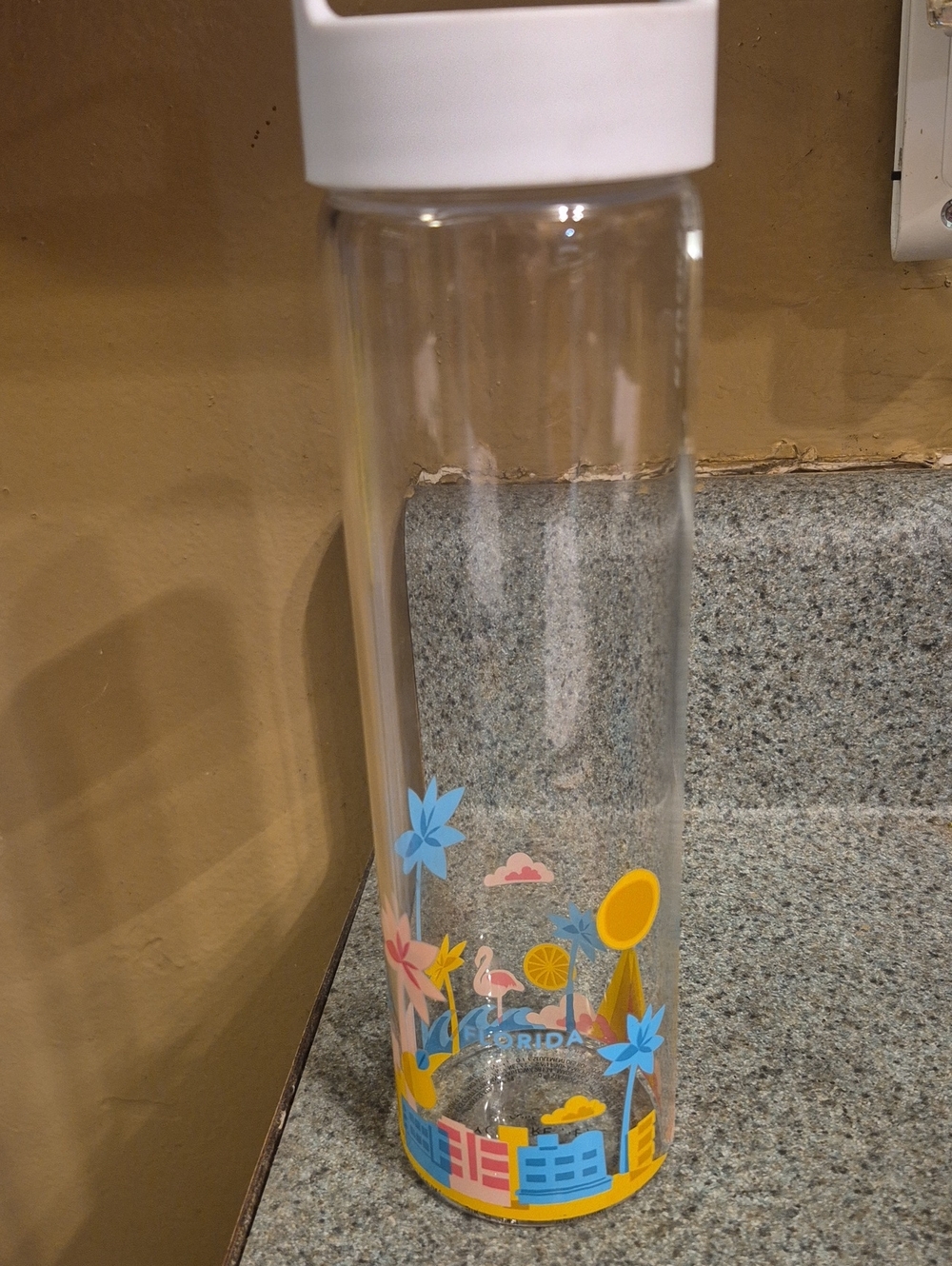 Starbucks You Are Here Series Waterbottle Glass Florida 18.5 Ounces